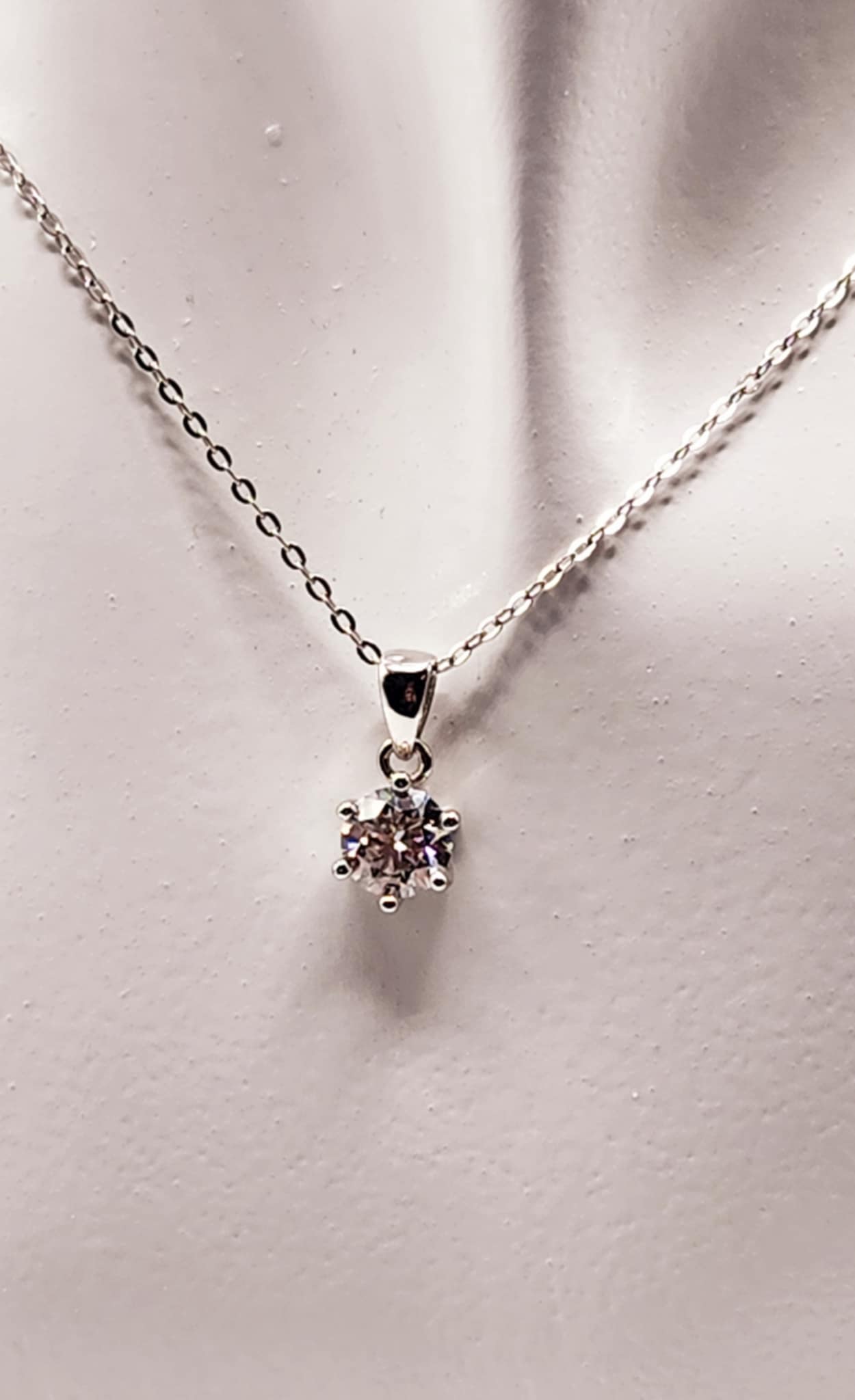 Classic 1 Carat Moissanite Solitaire Pendant Necklace