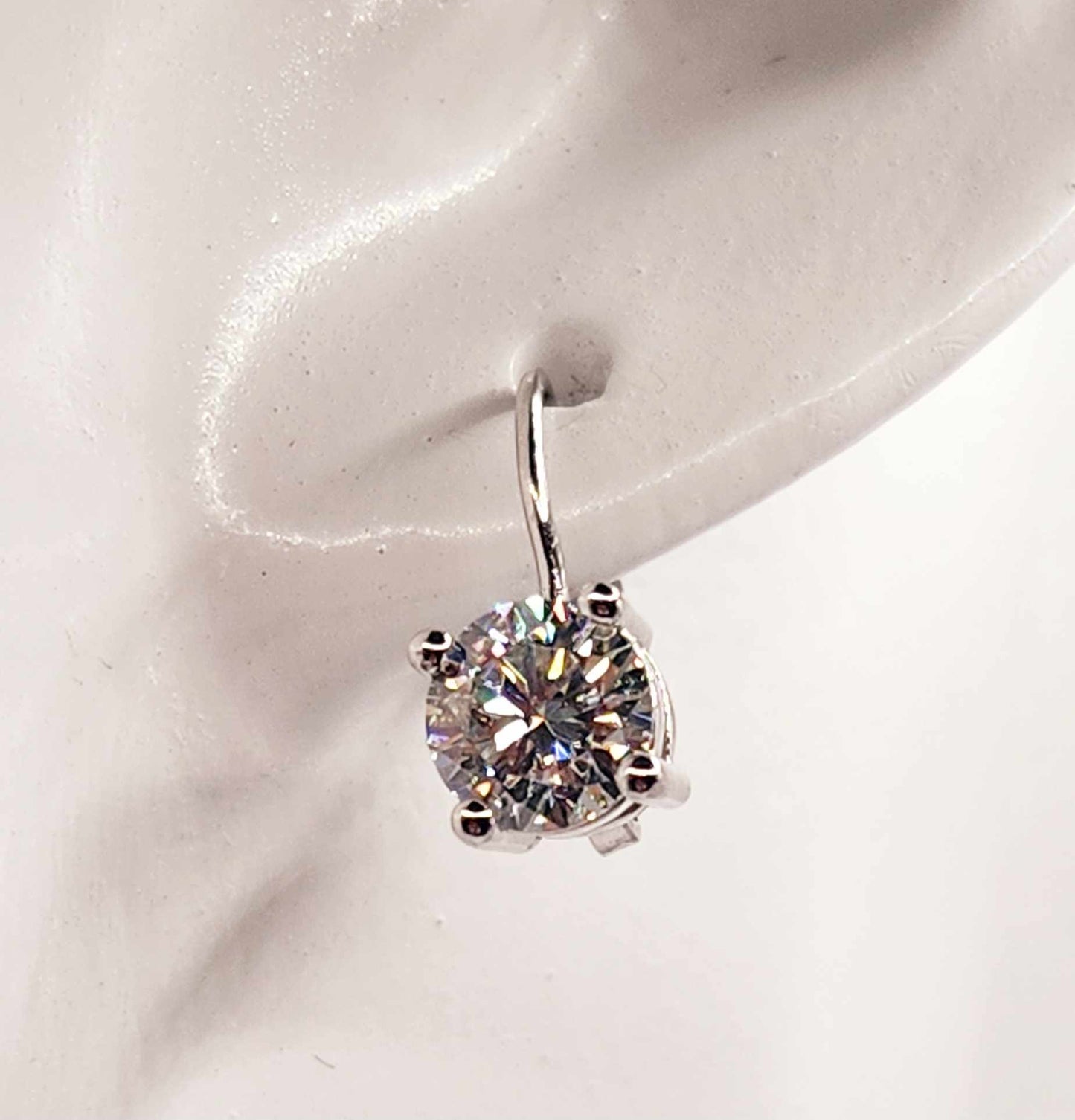 Moissanite Solitaire Latchback Earrings