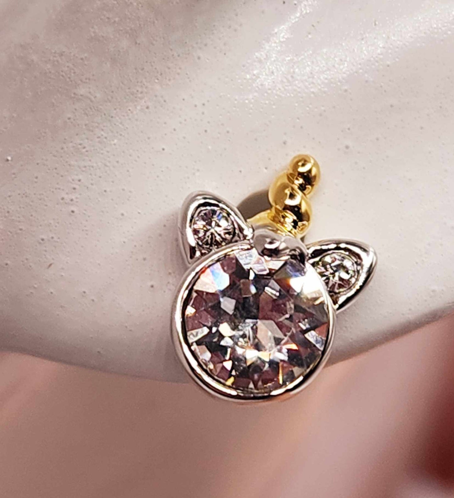 Unicorn Moissanite Stud Earrings