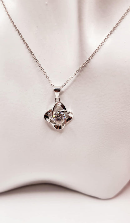 1 Carat Moissanite Love Knot Pendant Necklace