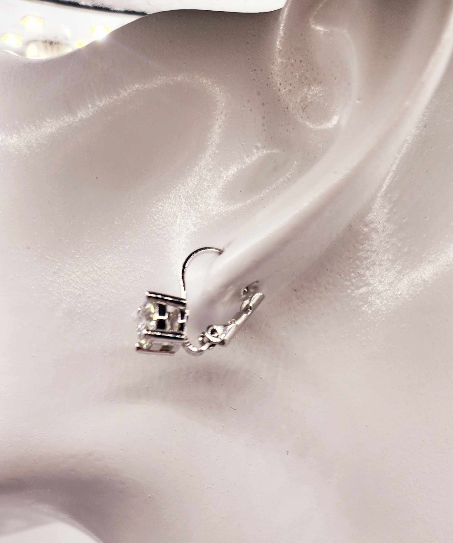 Moissanite Solitaire Latchback Earrings