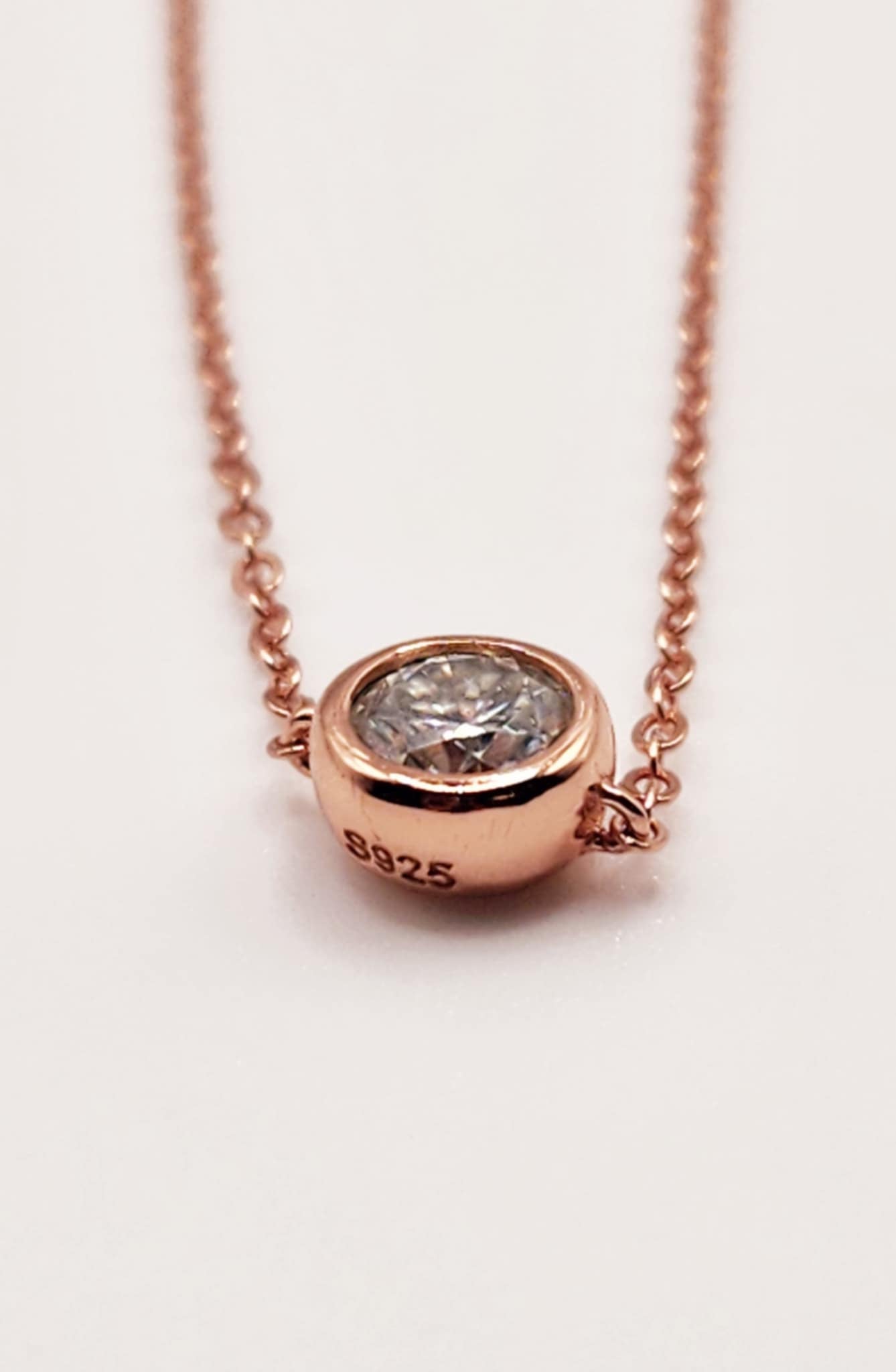 Bezel Set Rose Gold Bracelet