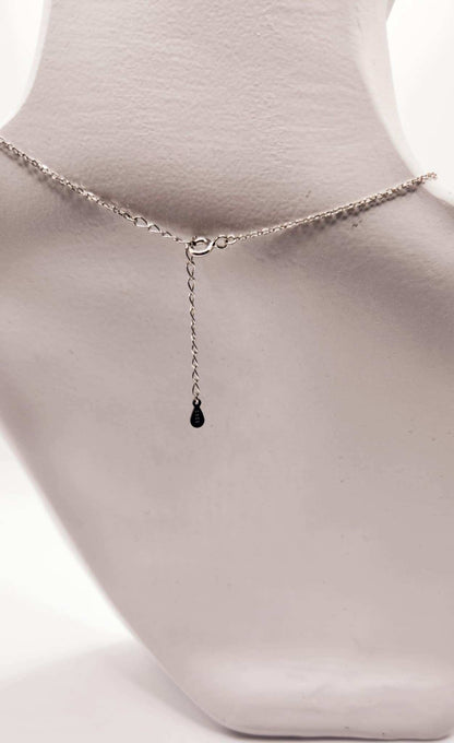 Silver chain with adjustable length for Dancing Gemstone Love Lock Pendant.