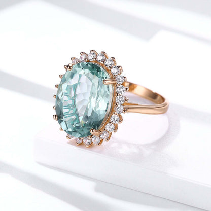 Light Green Gemstone Ring - Discover the beauty of The Sea - Moi - Glam Boutique