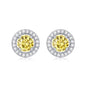 Luxe Citrine Halo Stud Earrings - Moi - Glam Boutique